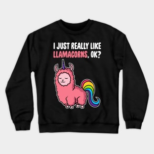 I Just Really Like Llamacorns OK ? Cute Llama Toddlers Kids graphic Crewneck Sweatshirt